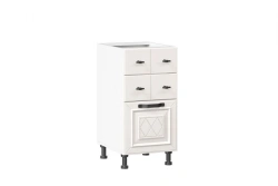 Type 4 LD.270580.000 Kitchen cabinet 400 with 3 drawers (4) LUX (without handle) (White )