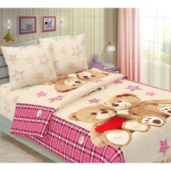 Bed linen for children and adolescents, of cotton fabrics, in sets and as separate items: pillowcases, sheets,