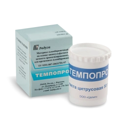 Tempopro Filling material on the basis of zinc sulphate cement flavoured for temporary filling, citrus,