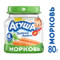 Puree of carrots homogenised t.zn. "Agusha", 80 g. "Agusha", 80 g