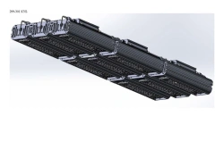 LED luminaire "Industrial Design MTM IoT" series CUBIC 500 Nine modules Connection from the ends - 3 - 180 deg Connected