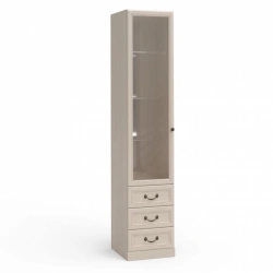 "Camilla" FSJ-02.T8L, 1-door cupboard, 1dv.glass, 3 drawers, glass mirrored shelves from the set of modular furniture "Camilla".