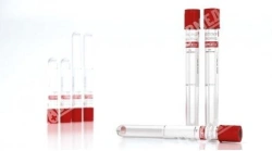 Vacuum tube for venous blood collection "ZDRAVMEDTECH" with clotting activator filler: silica, size 16X100 mm