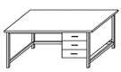 Metal-framed lab technician's table with drawer SL-6