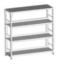 Single-sided shelving unit 900x300x1152 mm