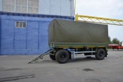 Politrans trailer 84282-032. Wheel axle "Plant" 1201-2410002. Tyre 385/65R22,5. In design: metal platform with sides