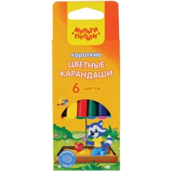 Coloured pencils Multi-Pulti "Adventures of the Coon", 06 colours, short, sharpened, cardboard, europodweight