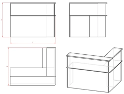 Corner administrator desk (SAU.1 series)