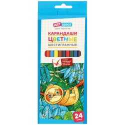 Coloured pencils ArtSpace "Cute animals", 24 colour. , sharpened. , cardboard, europodweight
