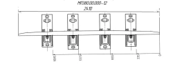 Counter rail from profile SP850 with complete set of pads with stop and fasteners for SP t. R65 m 1/6 pr. 2628 (MP 380.00.000-12