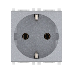 CADUCEUS ALING Experience Flush-mounted socket outlet with earthing switch without centre screw 16A, 250V~, 2M, silver,