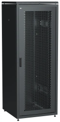 LN05-42U88-PM ITK LINEA N 42U 800x800mm perforated glass front doors rear metal black.