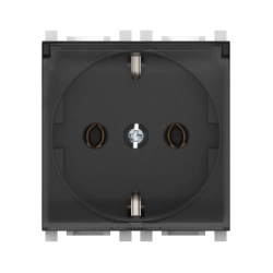 CADUCEUS ALING Experience Flush-mounted socket outlet with cover 16A, 250V~, 2M, black (soft touch), art.