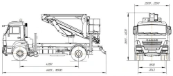 Means of transport equipped with lifts with working platforms R180T,VA180T Velmash-S type 57510 modifications: 57580N on the bas