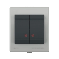 CADUCEUS ALING POWER Two-way switch for open wiring with indication when switching off 10AX, 250V~, IP44, anthrac grey, art.