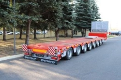 Semi-trailer low-bed semi-axle trailer, com. nam. 9942D7 (modifications c 9942D7-00 to 9942D7-10), on axles 9321115.00.000 or on