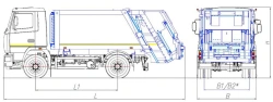 Rear-loading rubbish truck model MK-3541-01