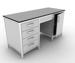 Two-desk medical table with four drawers and a door (Art. SL-007)