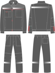 Costume Favorite-1 Premium POP trousers, t.grey/grey/red , Art. 87491539.