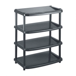4332398; Shoe rack "PAOLA" 4 shelves 490X310X780 mm (black)
