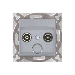 CADUCEUS ALING PRESTIGE Flush-mounted antenna TV/FM end socket, silver, art. no. 6012Z.S (mechanism). 6012Z.S (mechanism)