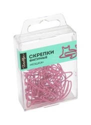 Paper clips - cat 45 mm 12 pcs., pink