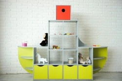Shelf for toys and aids