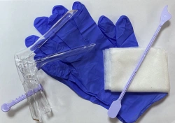 Set of gynaecological articles for cervical and vaginal sampling disposable sterile "Femina®" with mirror L and cp
