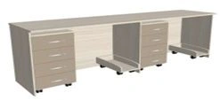 Nurse's straight post with pedestal cabinet KSPm 1-07