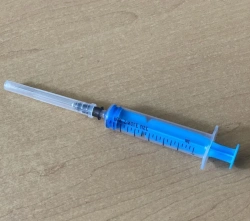 Injection syringe for single use, three-detailed, sterile type "Luer", with needle, version - 20 B "Luer" with needle, in versio