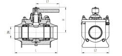 Welded ball valve KSHV DN 50-250 PN 1,6-16 MPa