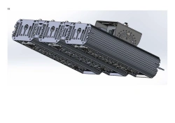 LED luminaire "Industrial Design MTM IoT" series CUBIC 180 Three modules Connection from sides 180 degrees Mounting CUB 17