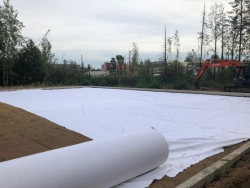 Geomembrane composite "Geocom GSCM" type B (semi-finished products - Geocom PRO nonwoven PP geofabric - Geocom DK (coloured) PET