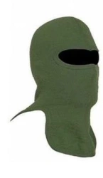 Semi-finished product (cut, coupon) of a half-wool knitted hat-mask of black colour for employees of special units of internal a