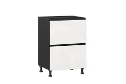 Sherwood LD.281140.000 Kitchen cabinet front 600 with 2 drawers LUX (4) (White gloss/Black )