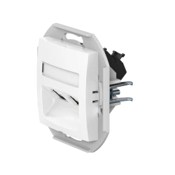 CADUCEUS ALING PRESTIGE Flush-mounted double computer socket with Keystone RJ45 8P8C cat.6 UTP modules, white, art. no. 61. 6015