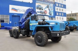 Crane-manipulator truck (truck tractor); Truck tractor with CMU, brand UZST, type UZST01, modification 483T-14 on chassis Ur