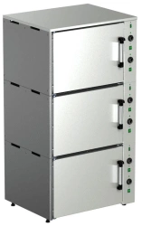 Roasting cabinet, sectional, electric SHZh-150-3s22 (3 sections, heat chambers of sections made of stainless steel, doors of cha