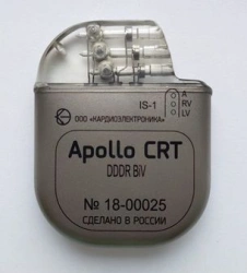 Electrocardiostimulator implantable type DDDR BiV "Apollo CRT" according to KASI.941514.022TU
