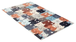 SHAHINTEX SILK PHOTOPRINT (08) cut-out mat "Cats" 60x98 cm