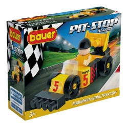 Children's developmental toy Bauer series "Pit Stop" set "Racing car" in a box (colour black, yellow). 27 elements