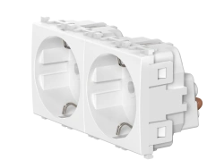 CADUCEUS ALING Experience Double flush-mounted socket outlet with grounding, without centre screw, 2x16A, 250V~, 2x2M,