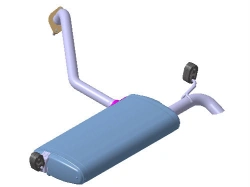 Rear silencer assembly for vehicle type SU2R Part No. 28710-BW210/BW410/BW610/BW250