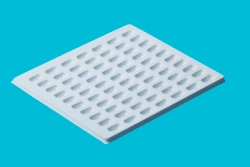 Disposable 70 well polymer immunoassay plate (white). Item No.: M-08