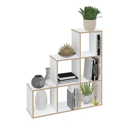 Polini Home Smart Cascading 6-piece Shelving Unit, white, plywood effect, article number 0002102.9