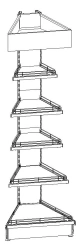 Shelving unit of the fourth type, one-sided, angular (45°), external ST4-UN(45°)
