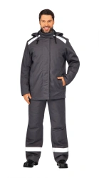 Suit "ZEVS-PLUS-1" (jacket, trousers with straps) for protection against elevated temperatures, sparks and splashes of molten me