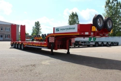 Semitrailer Tverstroimash 993941 modification 0023 variant - platform with double folding hydraulic gangways