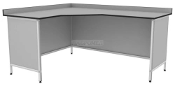 Wall-mounted laboratory doctor's table SVLU-01 "Labromed-3" (corner) from laboratory tables "LABROMED-3" according to TU 9452-01