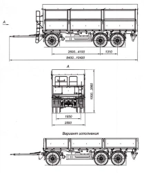 Tri-axle 8465-01 cargo trailer with axles PLANT 1202-2410002 with load capacity 12 tonnes